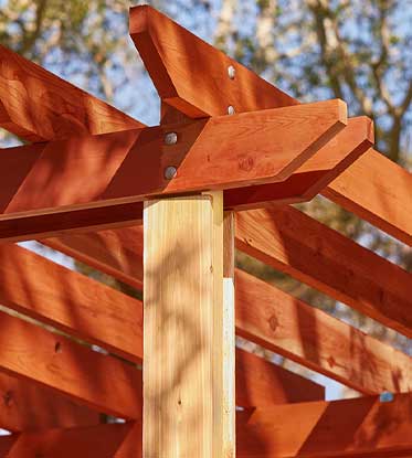 stained pergola